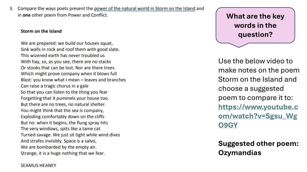 what are the key words in the question