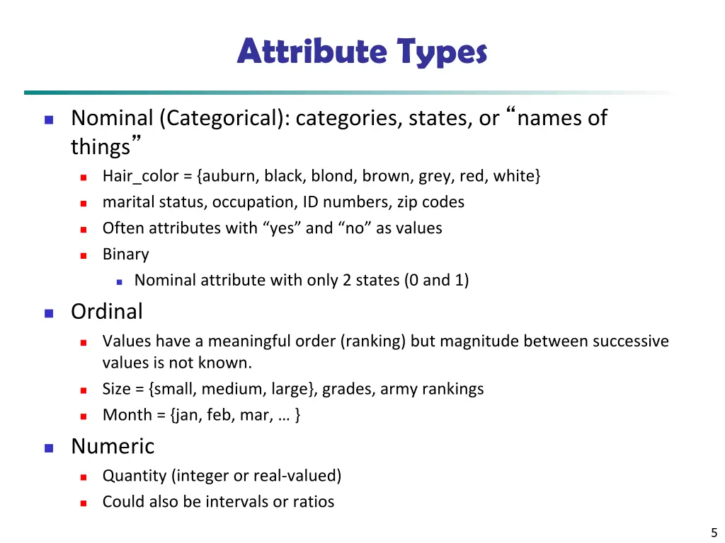 attribute types