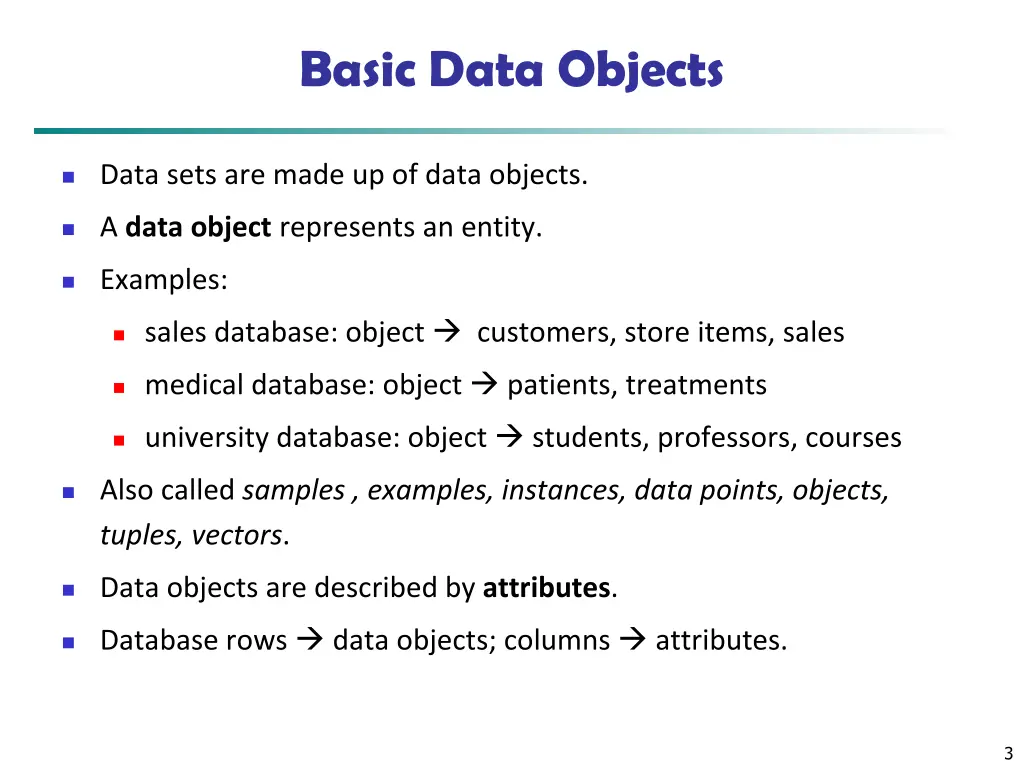 basic data objects