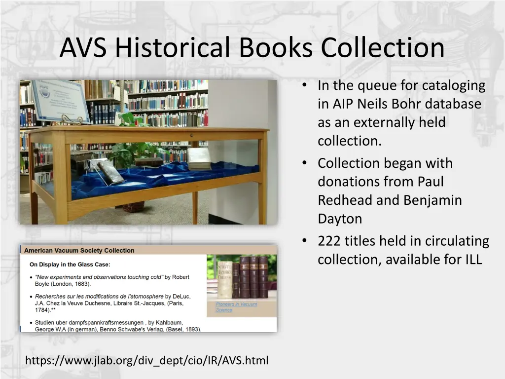 avs historical books collection