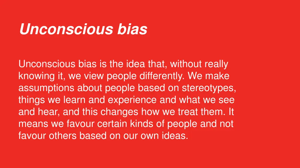 unconscious bias