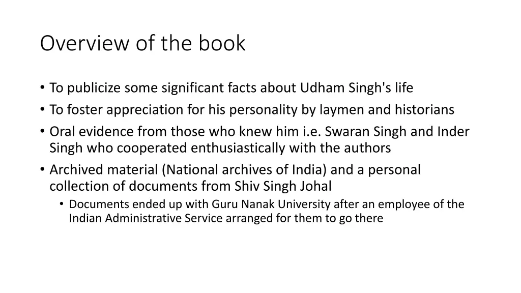 overview of the book