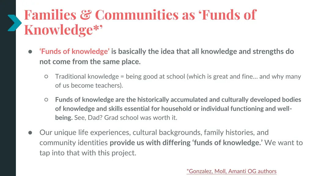 families communities as funds of knowledge