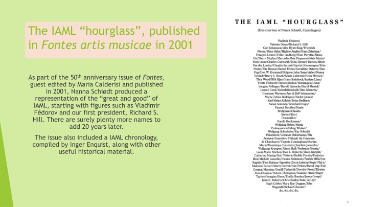 the iaml hourglass published in fontes artis