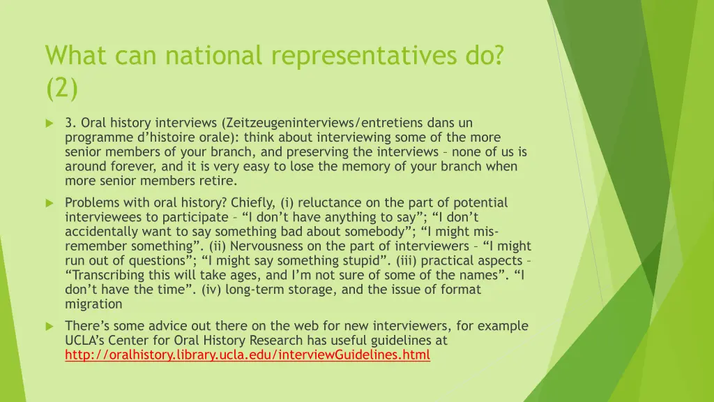 what can national representatives do 2