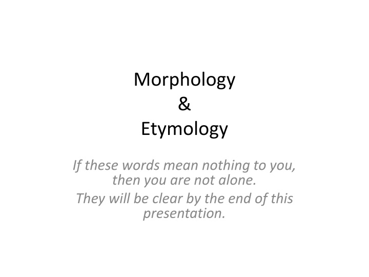 morphology etymology