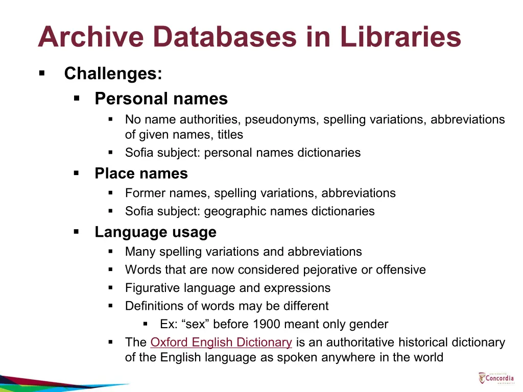 archive databases in libraries 1