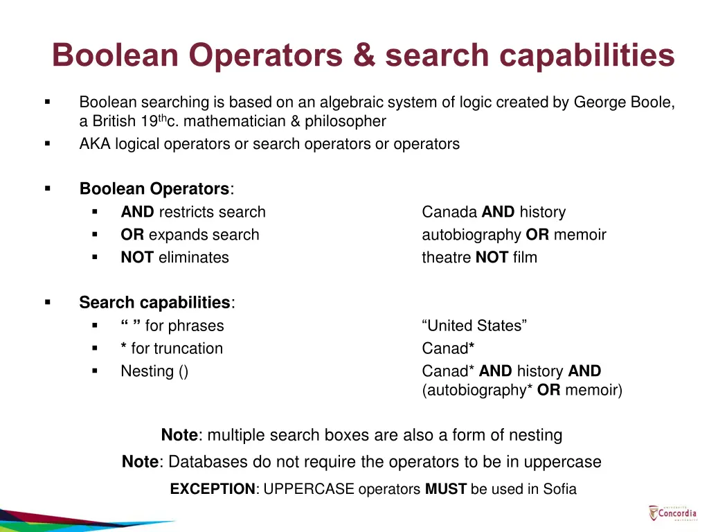 boolean operators search capabilities