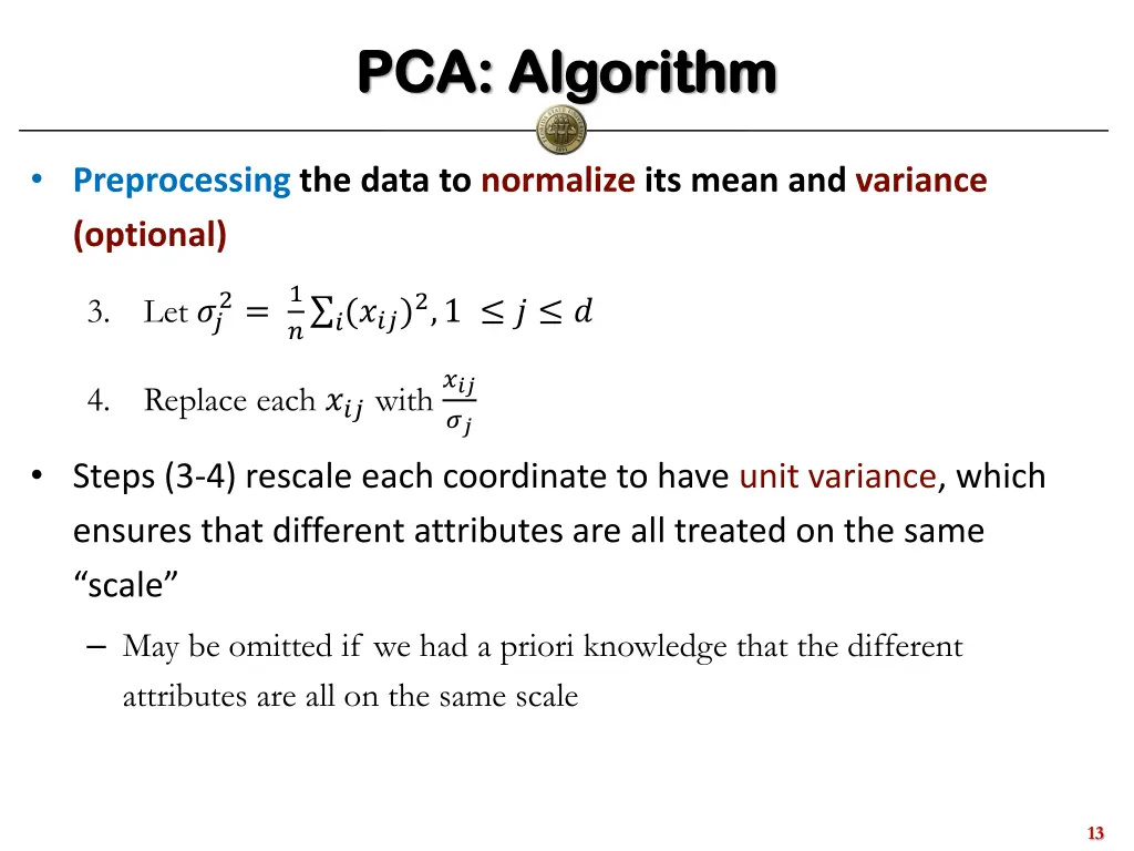 pca algorithm pca algorithm 1