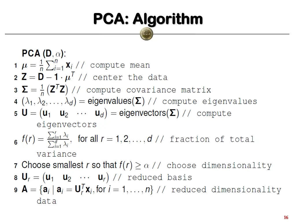 pca algorithm pca algorithm 3