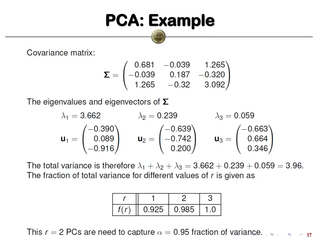 pca example pca example