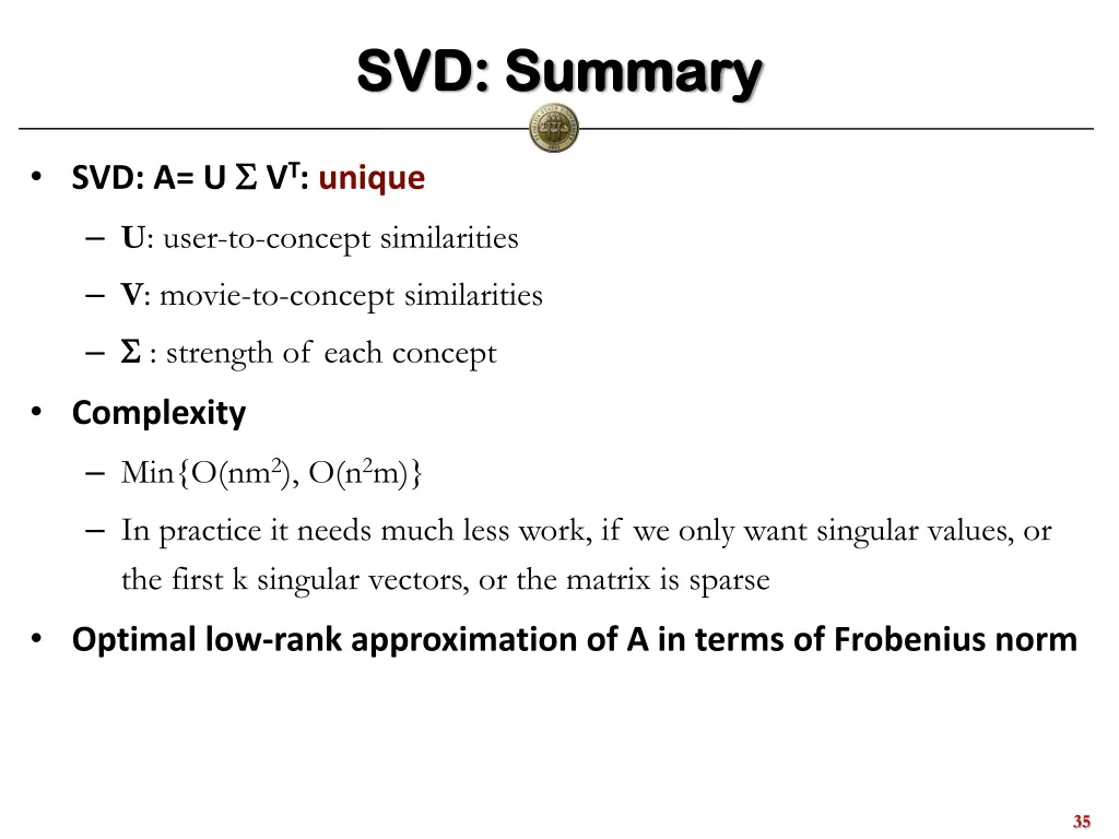 svd summary svd summary