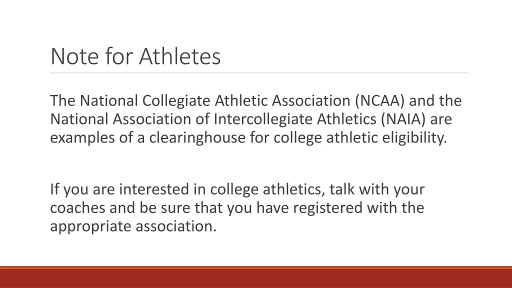 note for athletes