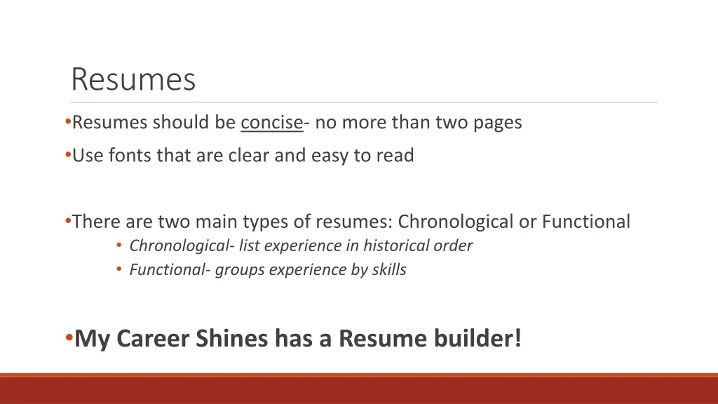 resumes resumes should be concise no more than