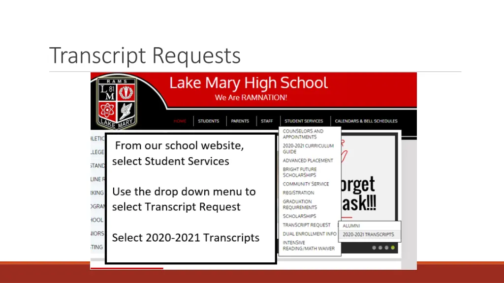 transcript requests