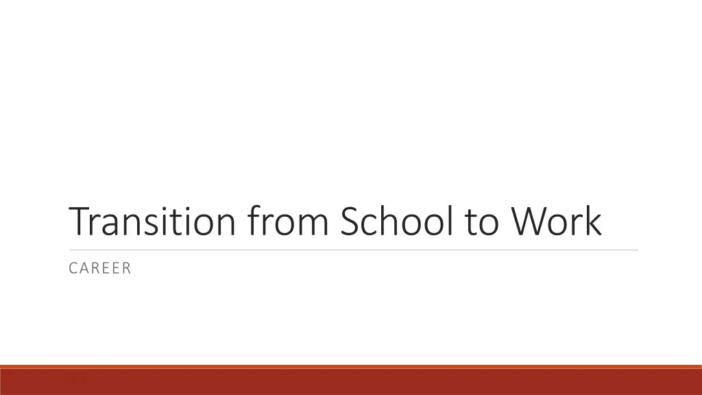 transition from school to work