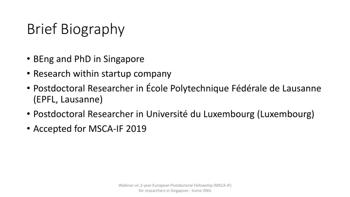 brief biography