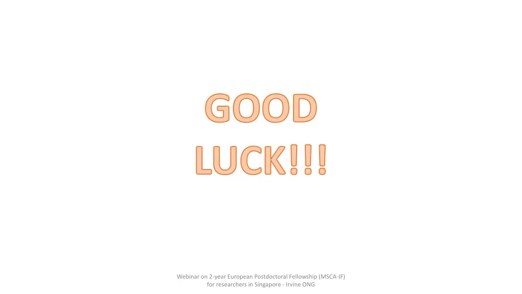 good luck