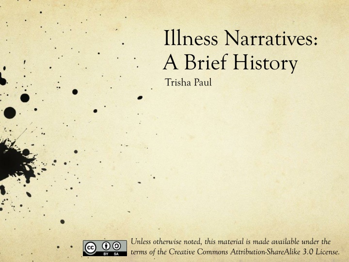 illness narratives a brief history trisha paul