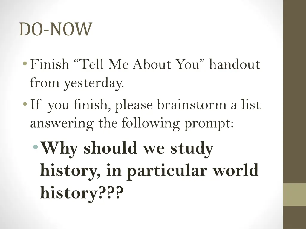 do now
