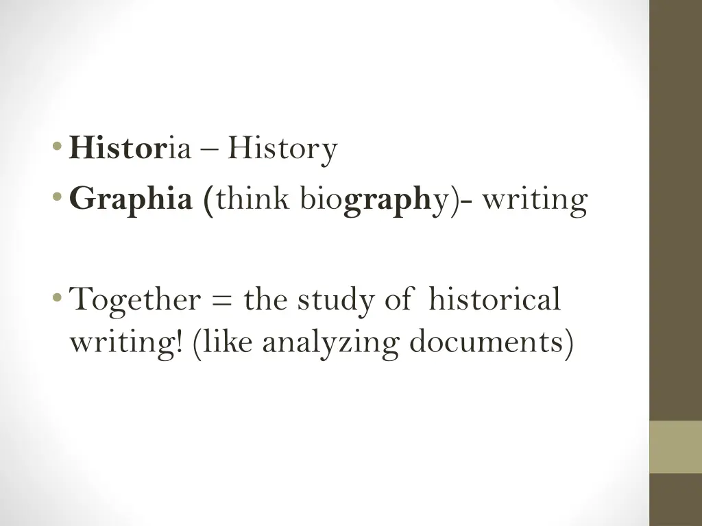 histor ia history graphia think bio graph