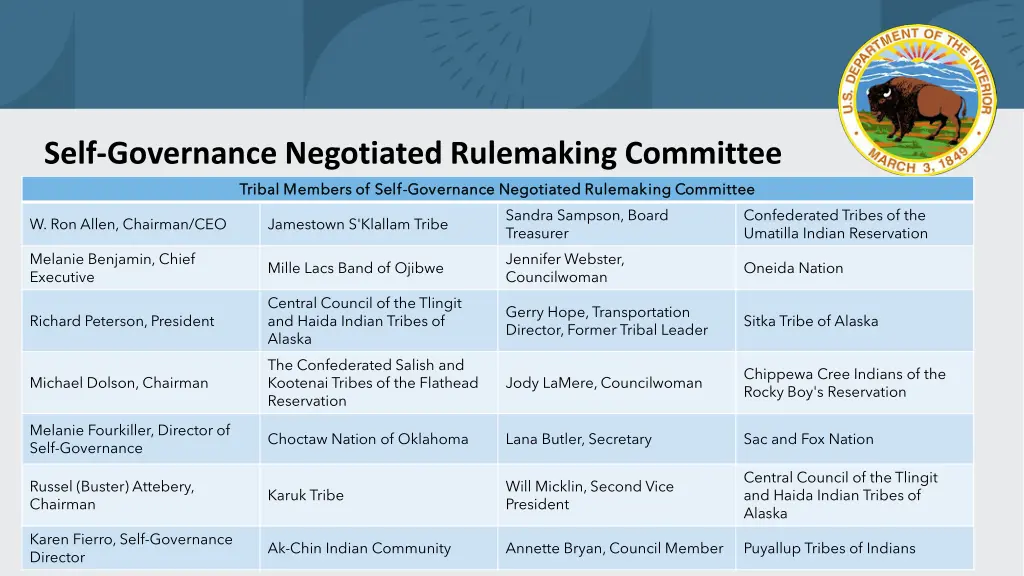 self governance negotiated rulemaking committee