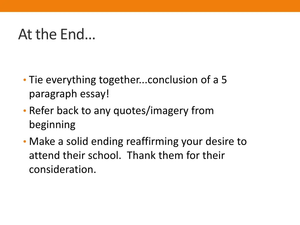at the end