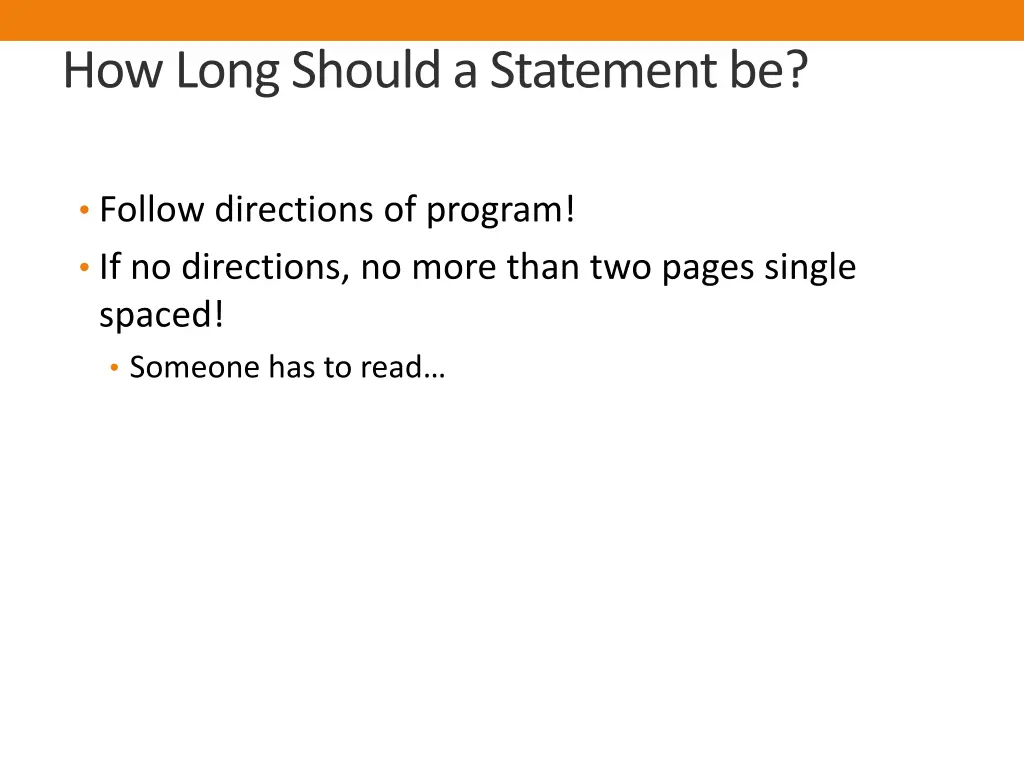 how long should a statement be