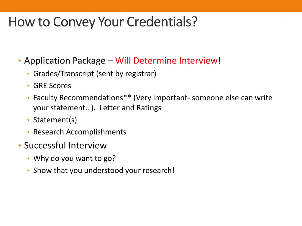 how to convey your credentials