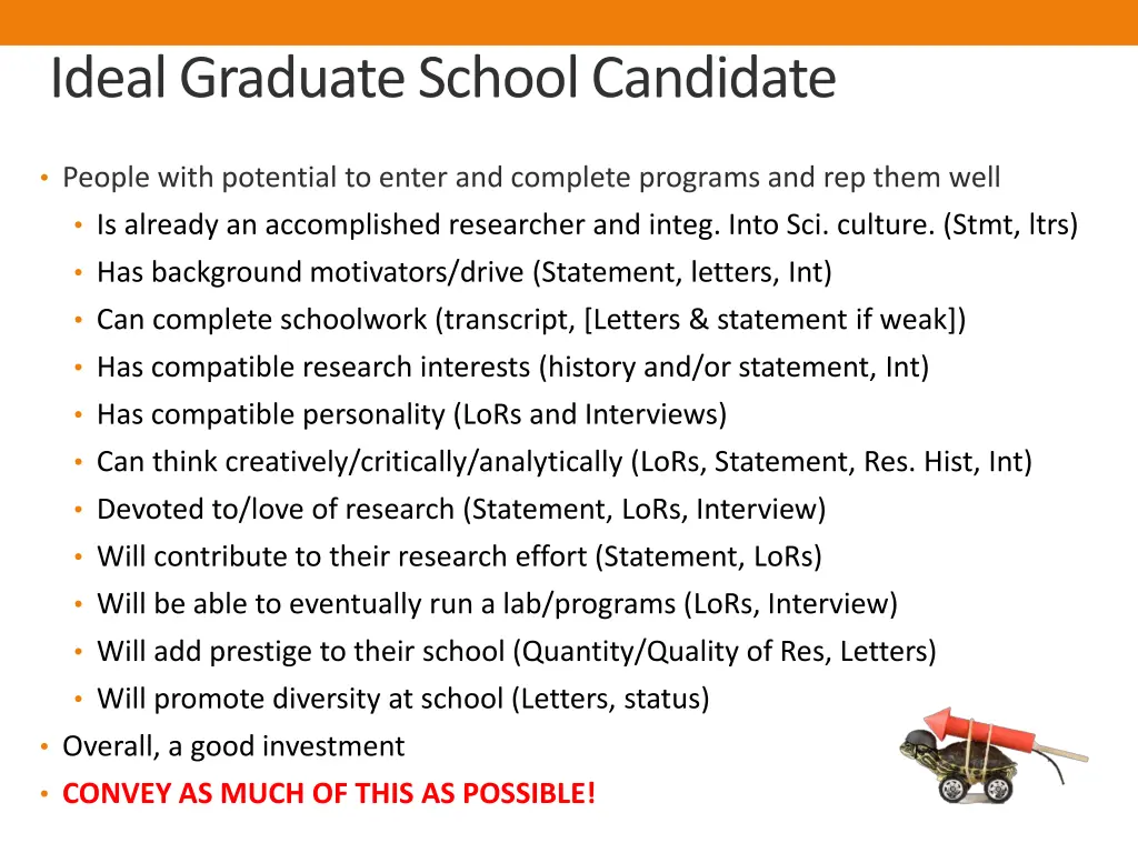 ideal graduate school candidate