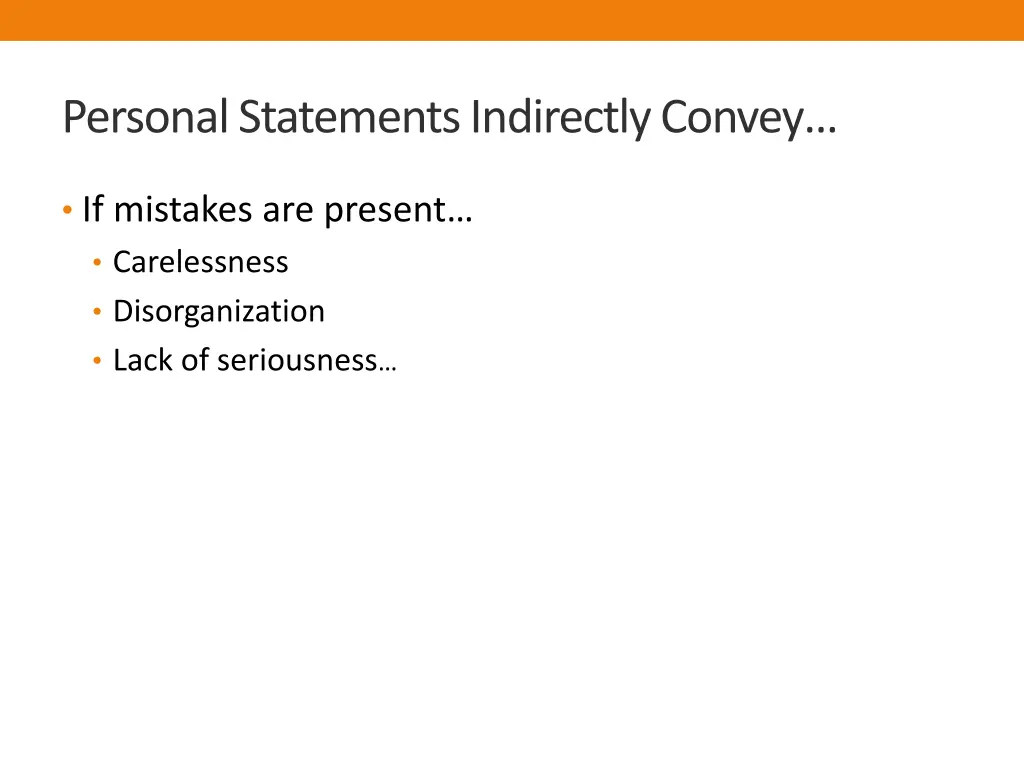 personal statements indirectly convey