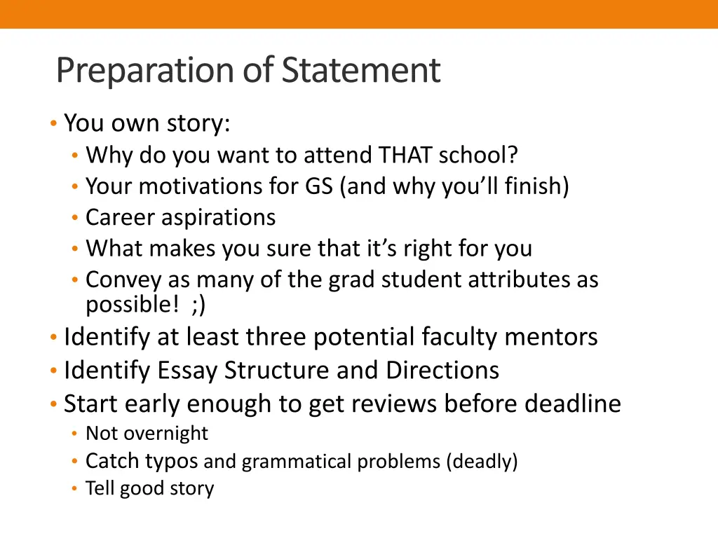 preparation of statement