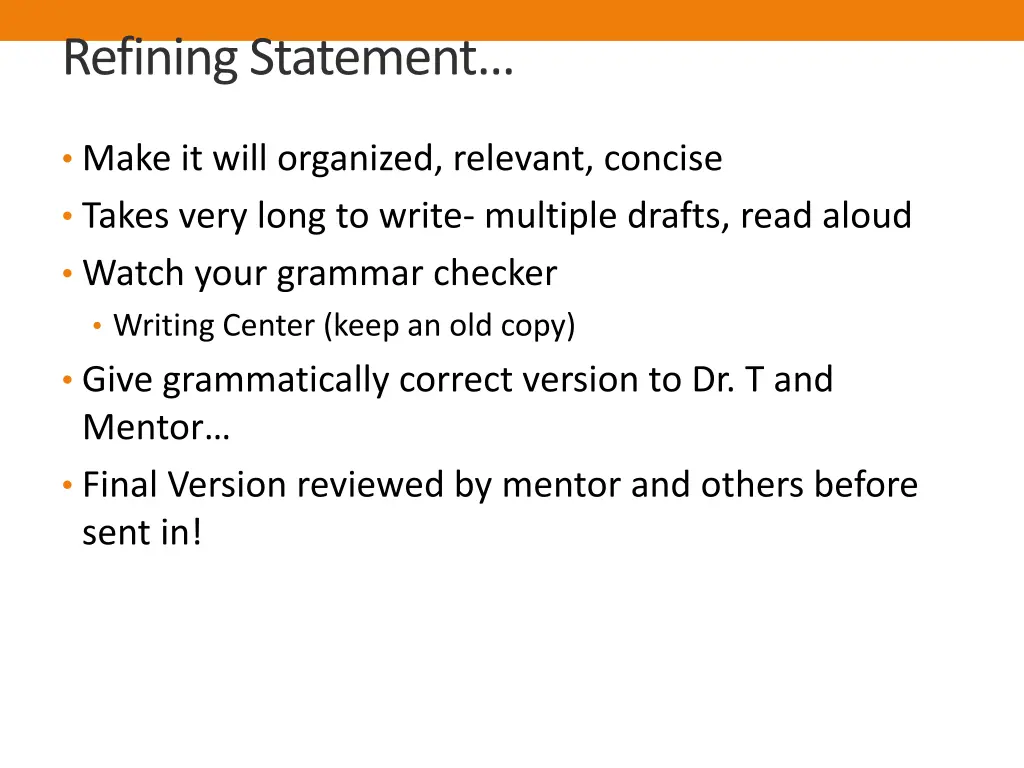 refining statement