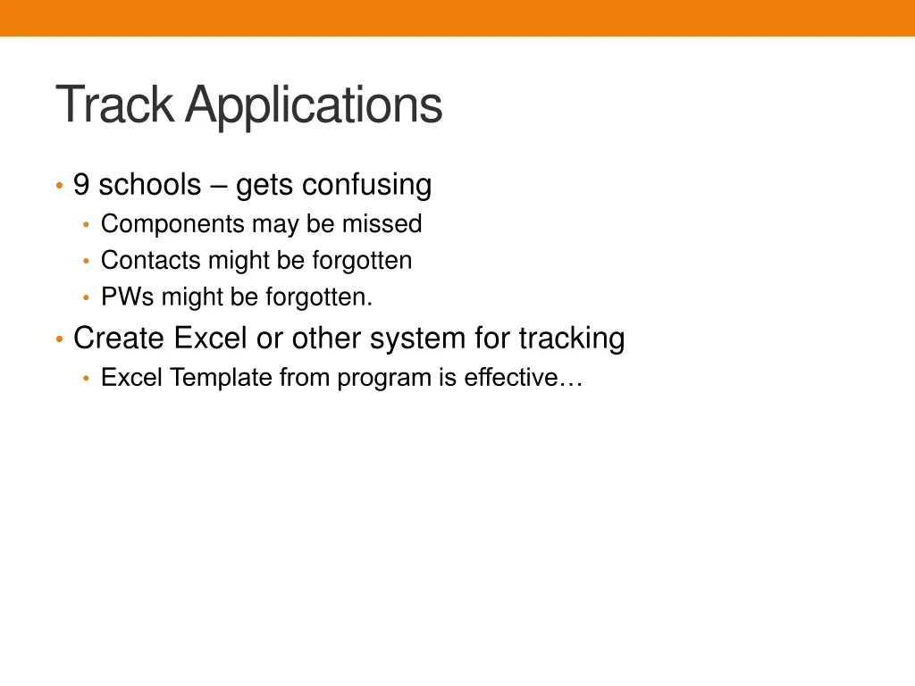 track applications