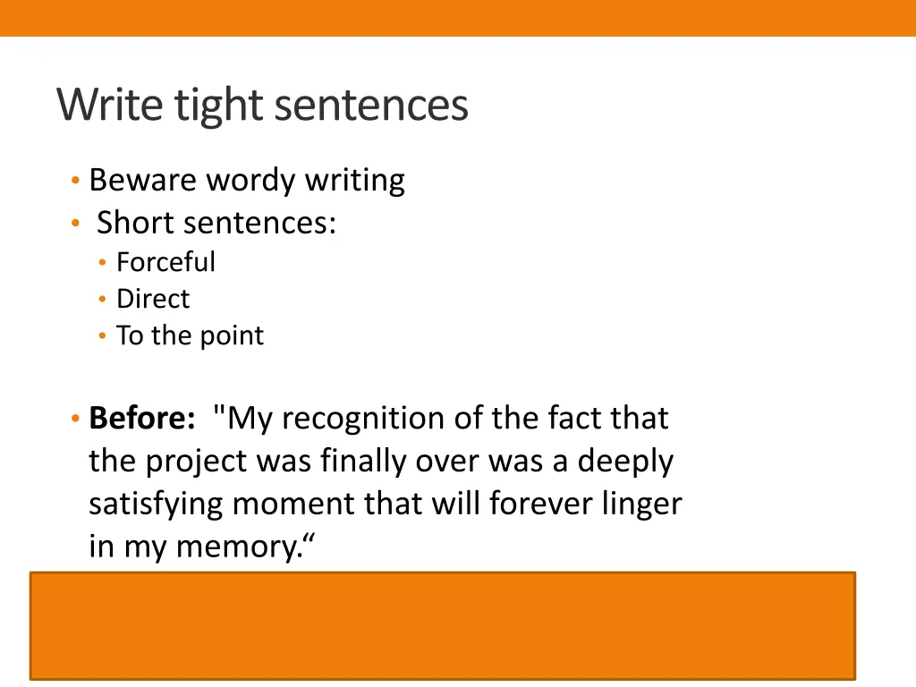 write tight sentences