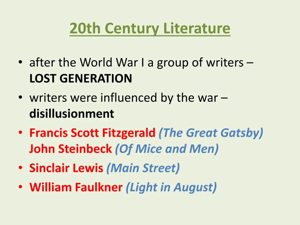 20th century literature