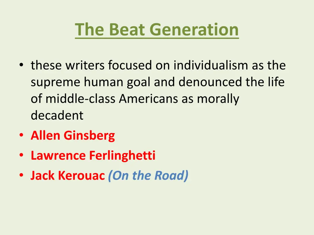 the beat generation