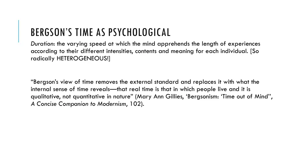 bergson s time as psychological duration