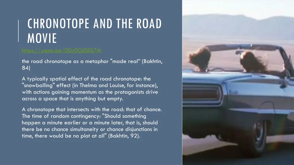 chronotope and the road movie https youtu