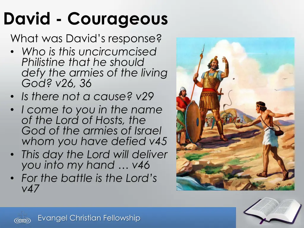 david courageous what was david s response