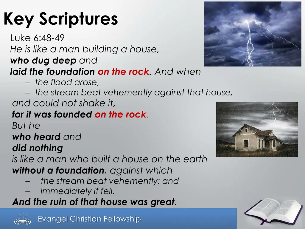 key scriptures luke 6 48 49 he is like