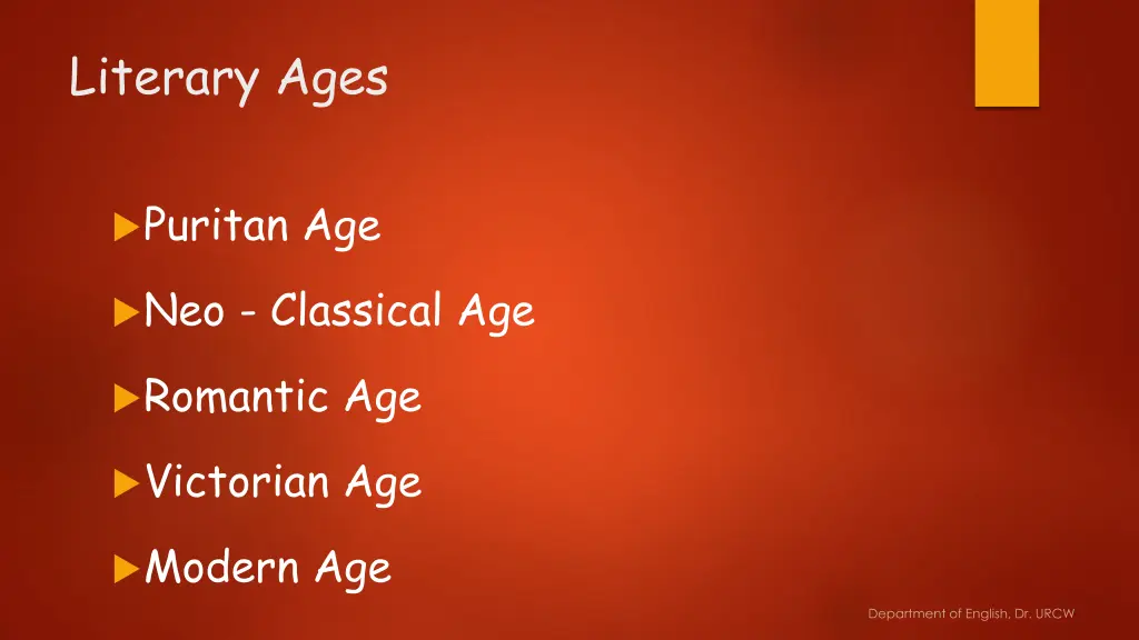 literary ages