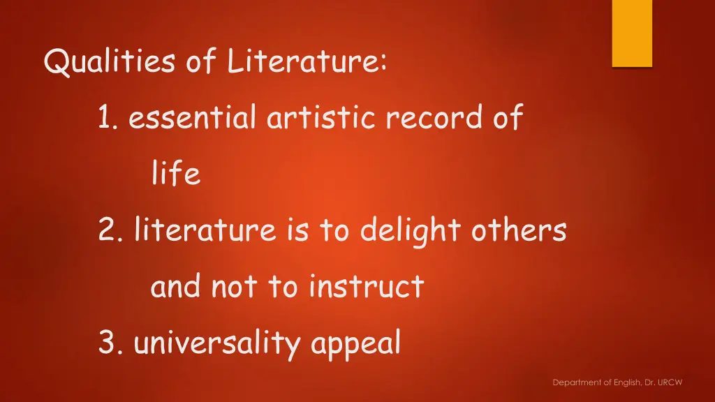 qualities of literature 1 essential artistic