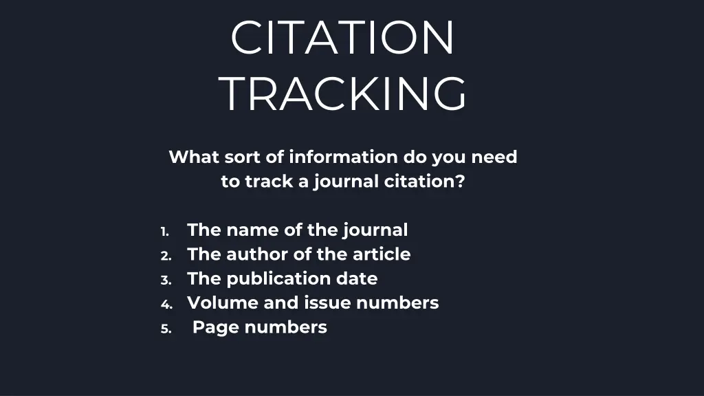 citation tracking