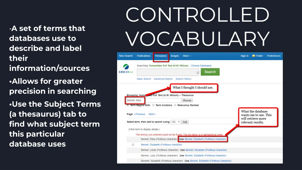 controlled vocabulary