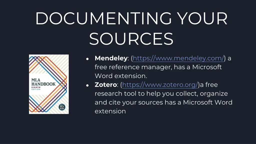 documenting your sources