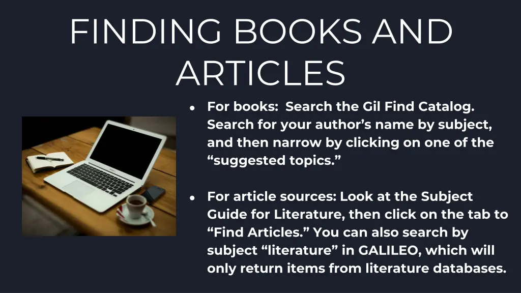 finding books and articles for books search