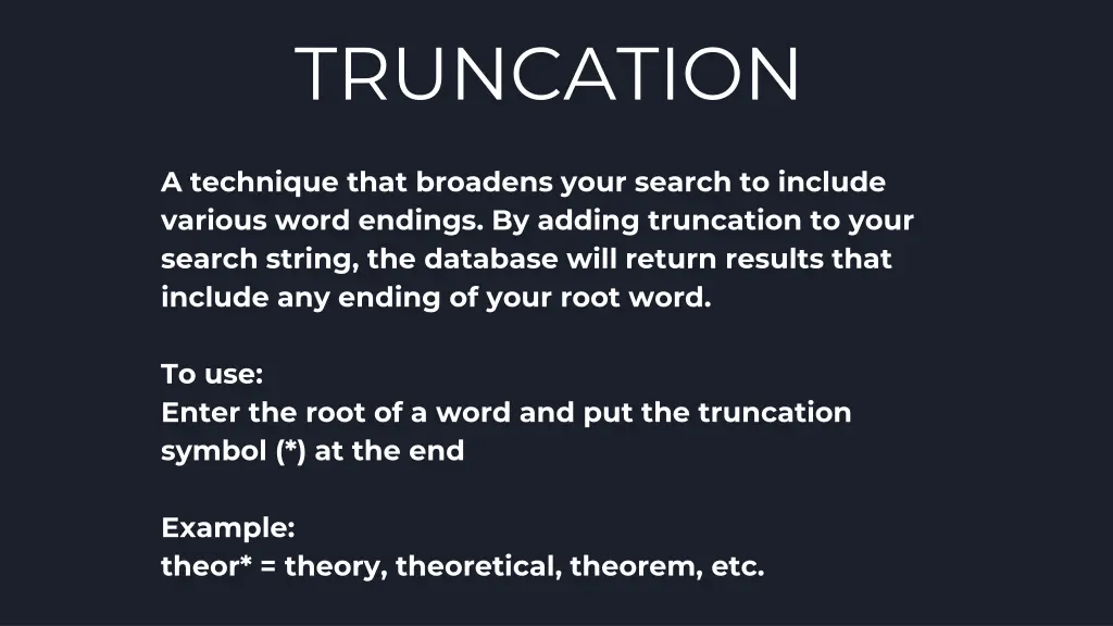 truncation