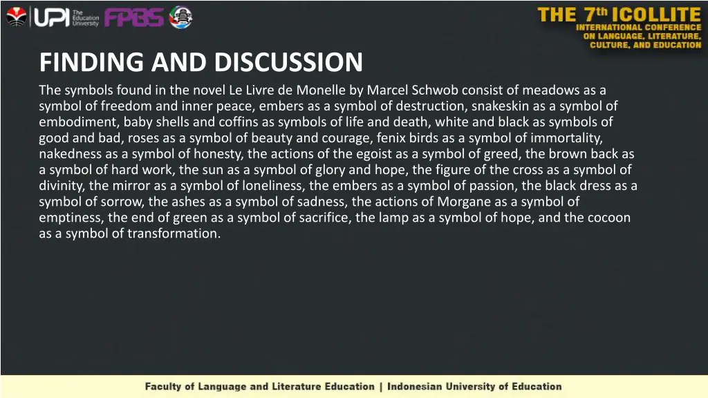 finding and discussion the symbols found