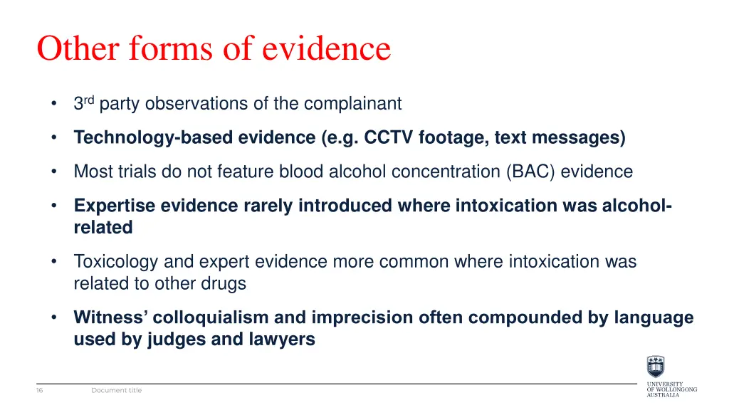 other forms of evidence